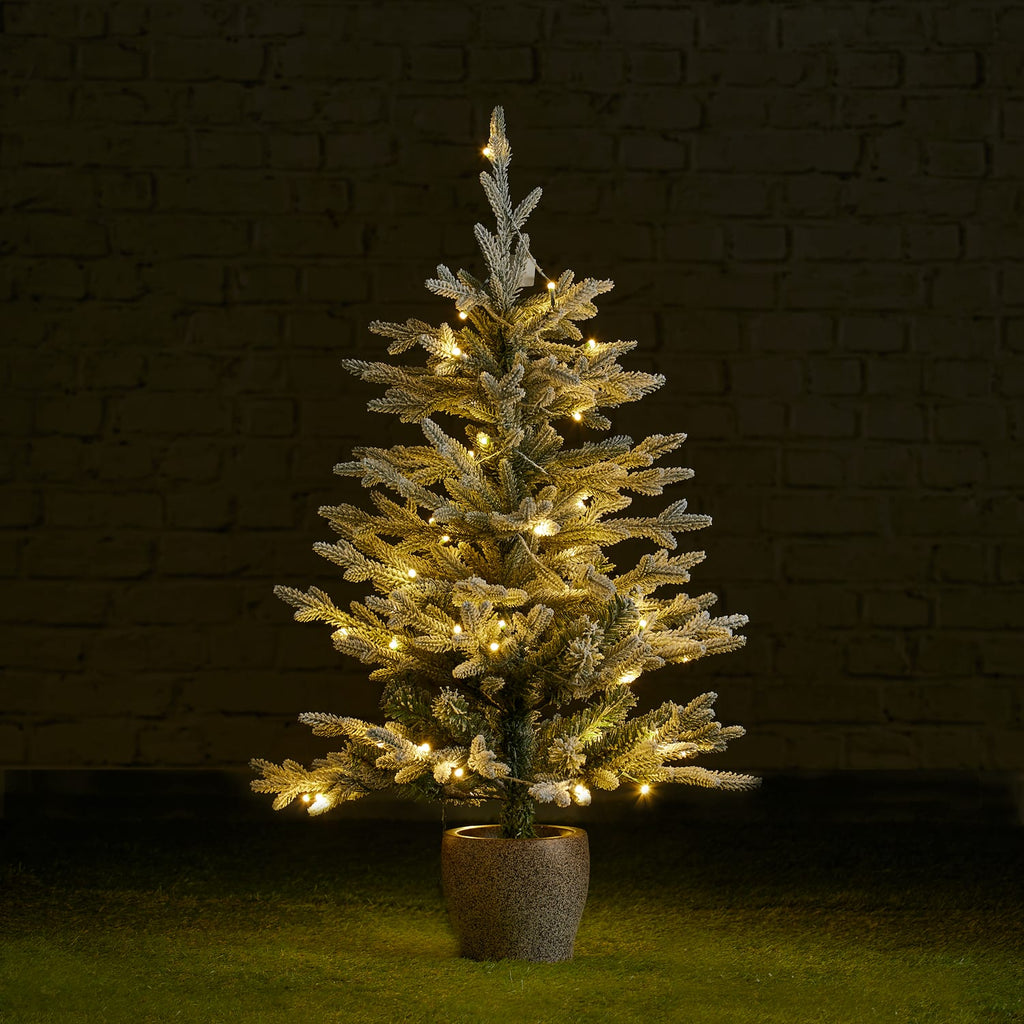 Festive Feeling Pre-Lit Flocked Potted Tree, product image 2