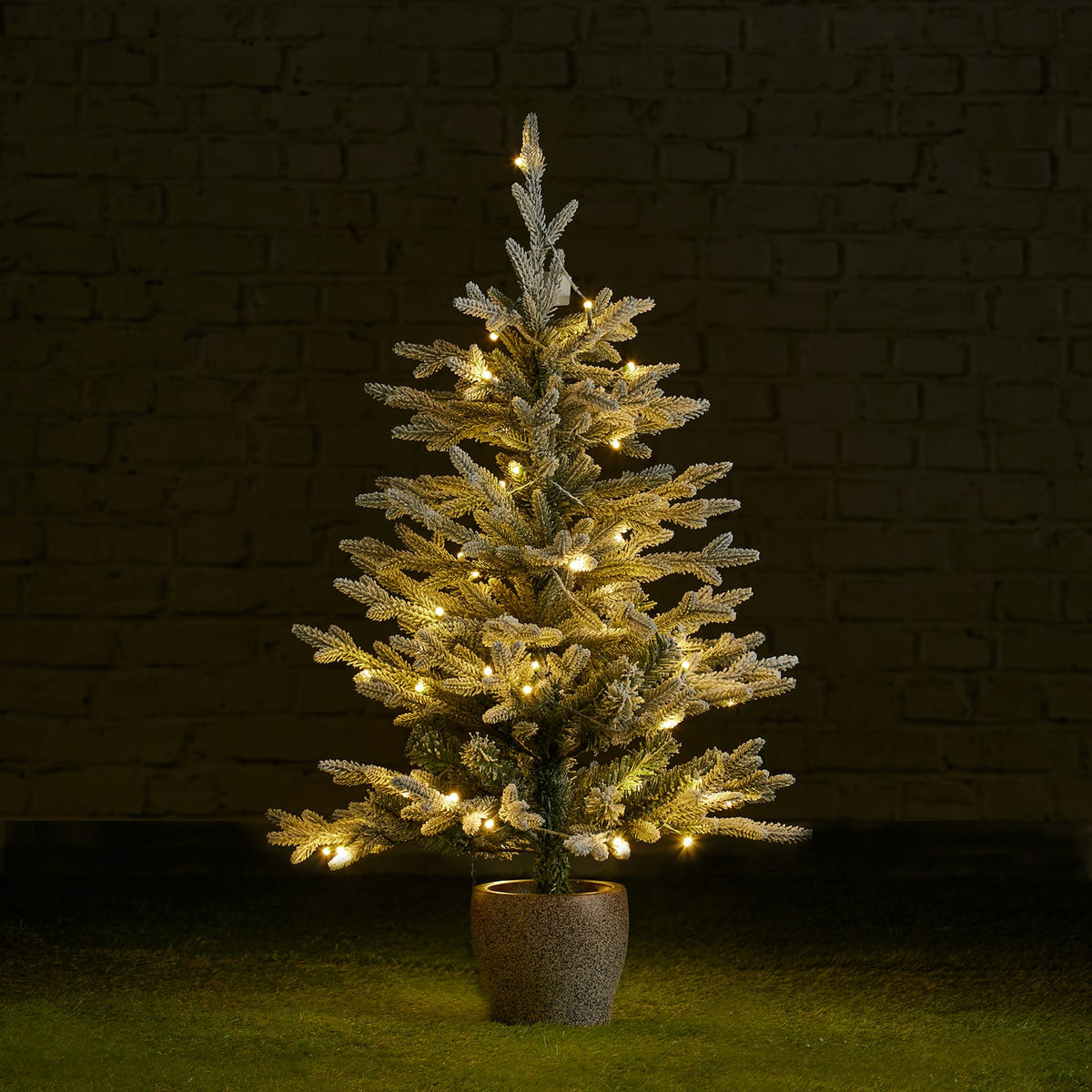 Festive Feeling Pre-Lit Flocked Potted Tree, product image 2