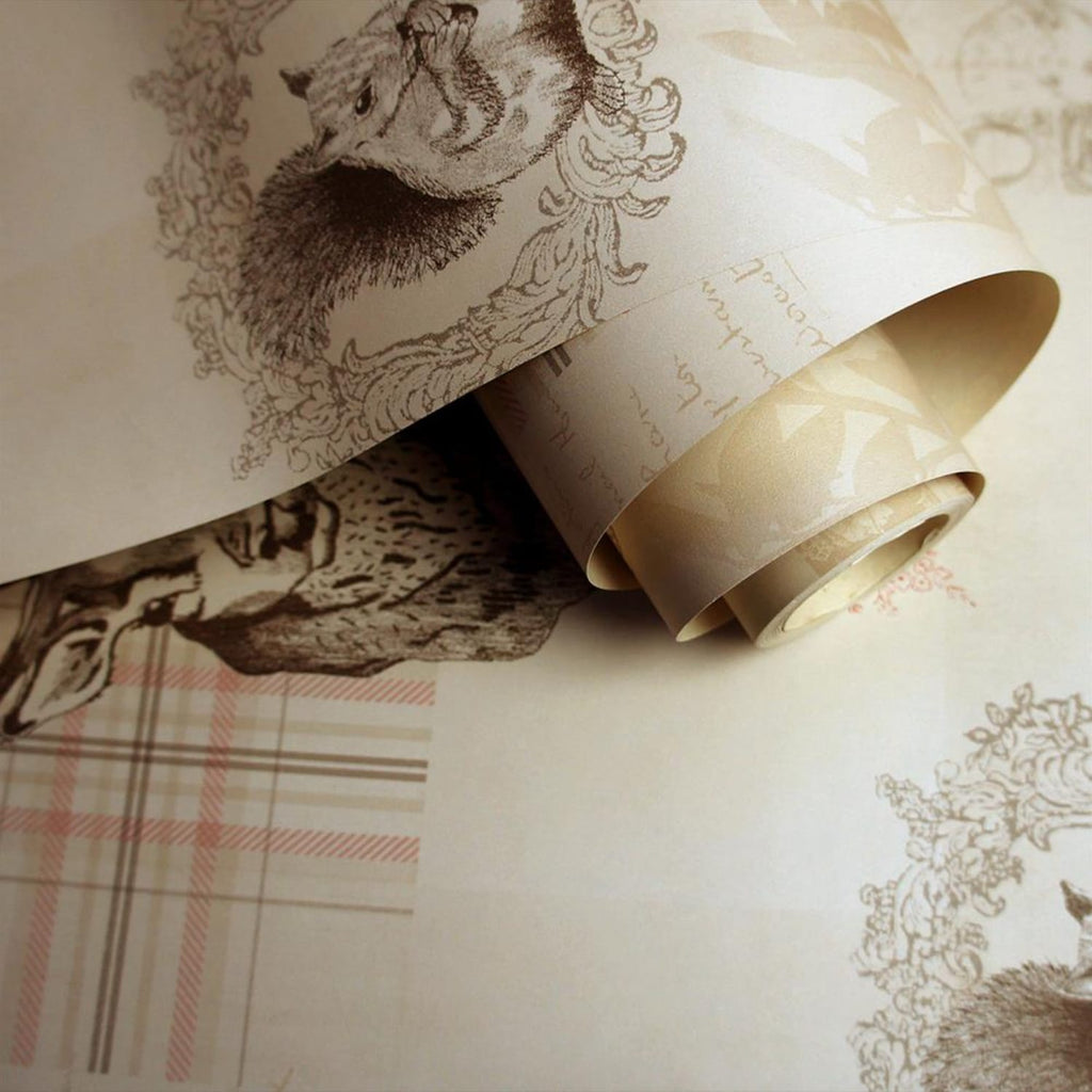 Richmond Wallpaper 98010 - Cranberry/Linen, product image 3