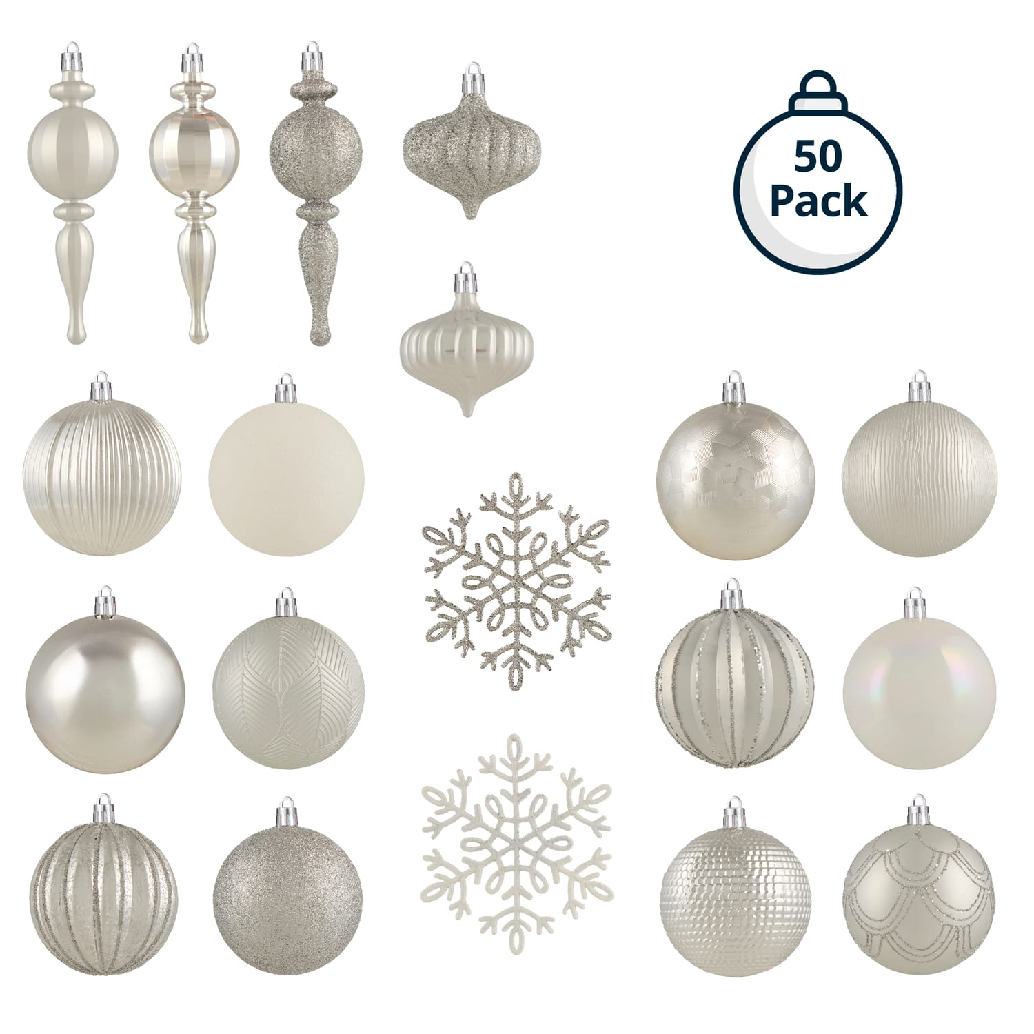 Frosted Spirit Christmas Baubles 50 Pack, product image 4