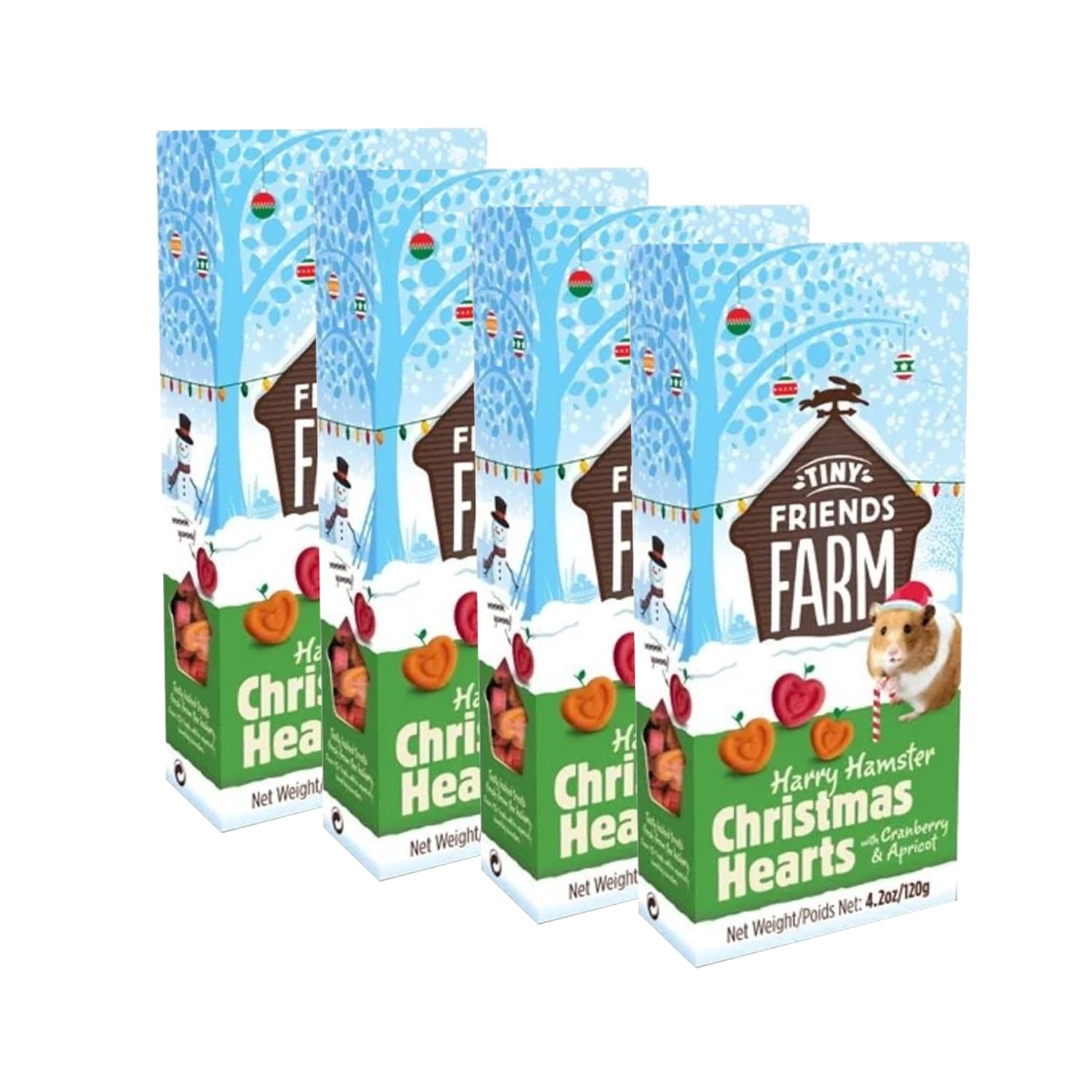 Tiny Friends Farm Harry Hamster Christmas Hearts 120g x4